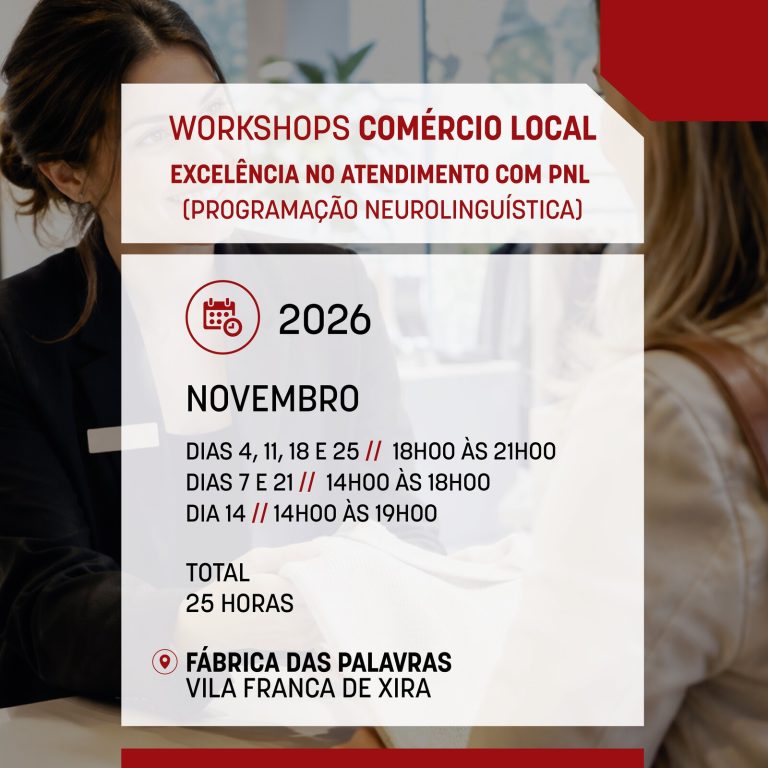 Inscrições abertas até 2 de novembro! Workshop “Excelência no Atendimento com Programação Neurolinguística (PNL)